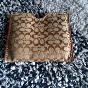 Coach card holder tans and brown